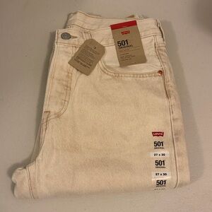 Levi's 501 Original Straight-Leg Jeans in Off-White